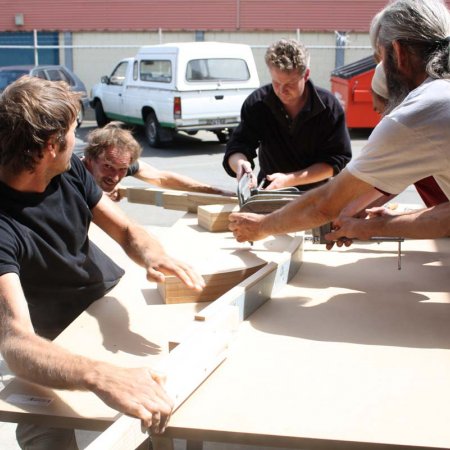 Lots Of Clamps And Fast Hands Required To Pull Ash Against Form Tool