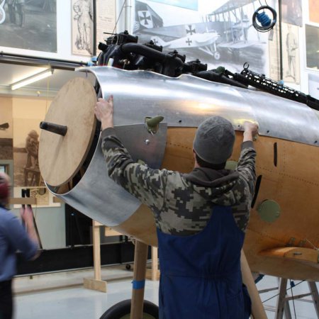 Cowlings Being Fitted To Plane