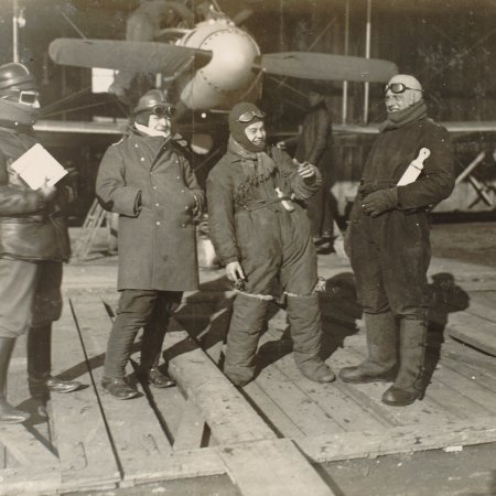 139 Pilots In Flight Gear With Albatros In Hangar